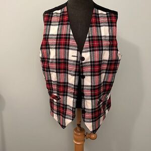 Savannah Unisex Tartan Patterned Sleeveless Waistcoat Size Large